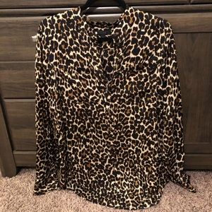 J. Crew Silk Leopard Blouse